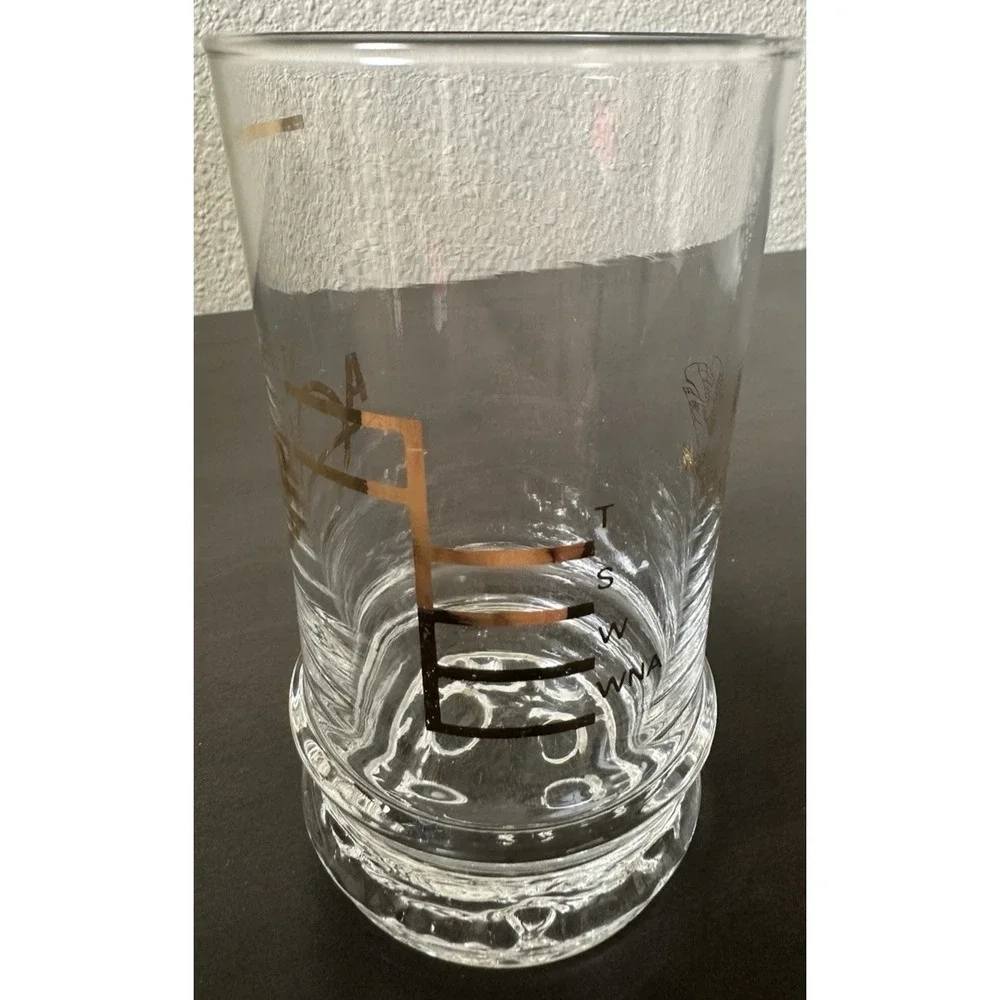 Mid-Cent Mod Plimsoll Lines Mark Load Line Glasses Set of 6 Nautical Markings